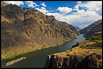 Snake River winding through deep canyon. Hells Canyon National Recreation Area, Idaho and Oregon, USA ( color)