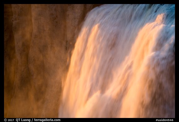 Detail of Shoshone Falls at sunset. Idaho, USA (color)