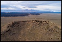 Aerial view of Big Blowout Butte vent area of shield volcano. Craters of the Moon National Monument and Preserve, Idaho, USA ( color)