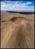 Aerial view of Bear Den Butte cinder cone. Craters of the Moon National Monument and Preserve, Idaho, USA ( color)