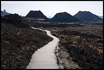 Trail and spatter cones. Craters of the Moon National Monument and Preserve, Idaho, USA ( color)