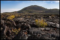 Lava flow and Big Cinder Butte. Craters of the Moon National Monument and Preserve, Idaho, USA ( color)