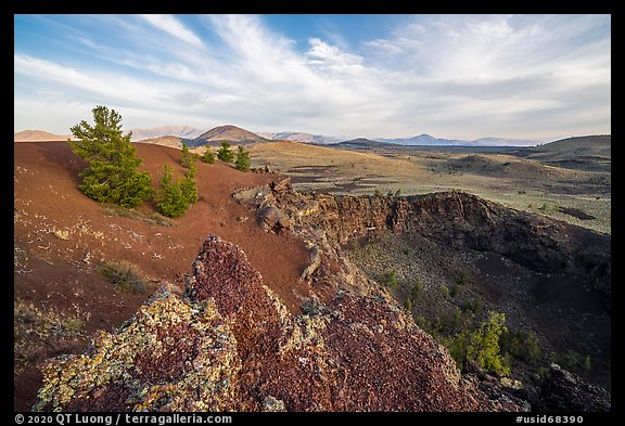 Echo Crater colorful cinders and walls. Craters of the Moon National Monument and Preserve, Idaho, USA (color)