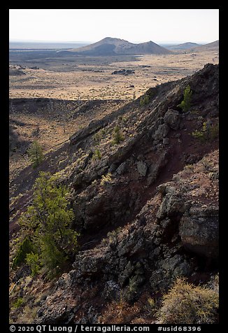 Slopes of Echo Crater and Watchman cinder cone. Craters of the Moon National Monument and Preserve, Idaho, USA (color)