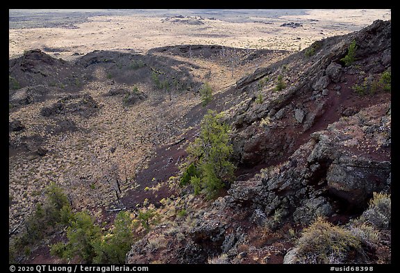 Slopes of Echo Crater. Craters of the Moon National Monument and Preserve, Idaho, USA (color)