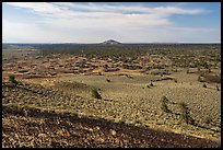 Red cinders of Echo Crater, Big Cinder Butte, and Pioneer Mountains. Craters of the Moon National Monument and Preserve, Idaho, USA ( color)