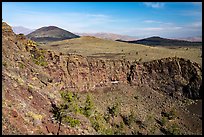 Walls of Echo Crater, Big Cinder Butte, Coyotte Butte, and Half Cone. Craters of the Moon National Monument and Preserve, Idaho, USA ( color)