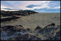 Laidlaw Kipuka from Lava Point at sunrise. Craters of the Moon National Monument and Preserve, Idaho, USA ( color)