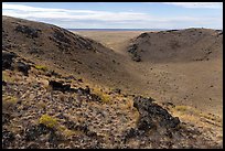 Bear Den Butte with breach in crater. Craters of the Moon National Monument and Preserve, Idaho, USA ( color)