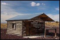 Last remaining trapper cabin, South Park Well. Craters of the Moon National Monument and Preserve, Idaho, USA ( color)