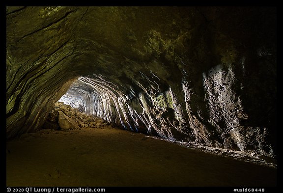 Room in back of Bear Trap Cave. Craters of the Moon National Monument and Preserve, Idaho, USA (color)