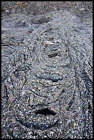 Cascades of Pahoehoe lava from Pilar Butte. Craters of the Moon National Monument and Preserve, Idaho, USA ( color)