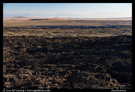 Wapi Flow from Pilar Butte. Craters of the Moon National Monument and Preserve, Idaho, USA (color)