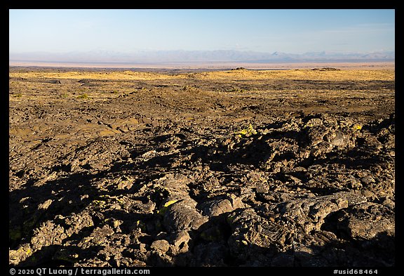 Immense Wapi lava flow and Snake River Plain. Craters of the Moon National Monument and Preserve, Idaho, USA (color)