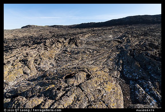 Wapi Flow Lava cascading from Pilar Butte. Craters of the Moon National Monument and Preserve, Idaho, USA (color)