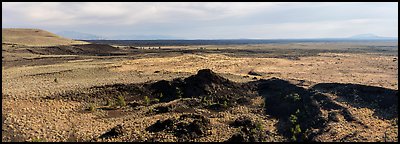 Snake River Plain with lava flows. Craters of the Moon National Monument and Preserve, Idaho, USA (Panoramic color)