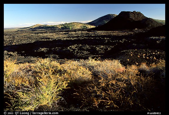 Lava field and spatter cones. Craters of the Moon National Monument and Preserve, Idaho, USA