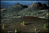 Cinder cone and lava plugs, Craters of the Moon National Monument. Idaho, USA (color)