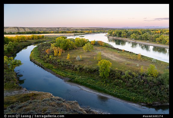 Confluence of the Marias and Missouri Rivers. Upper Missouri River Breaks National Monument, Montana, USA (color)