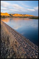 River shore at sunrise, Wood Bottom. Upper Missouri River Breaks National Monument, Montana, USA ( color)