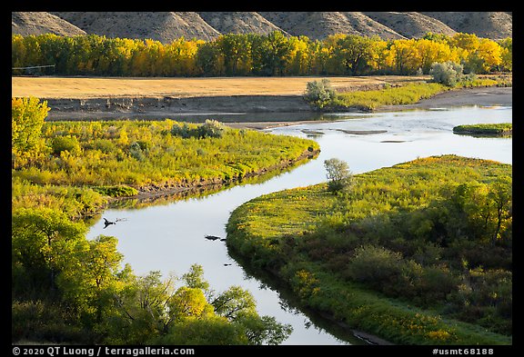 Arm of the Missouri River and the Marias River. Upper Missouri River Breaks National Monument, Montana, USA (color)