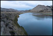 Bluffs rising from the Missouri River. Upper Missouri River Breaks National Monument, Montana, USA ( color)