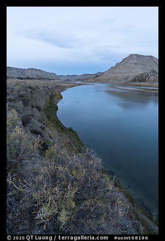 Missouri River and badlands. Upper Missouri River Breaks National Monument, Montana, USA (color)