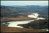 Missouri River valley near McClelland Ferry. Upper Missouri River Breaks National Monument, Montana, USA ( color)