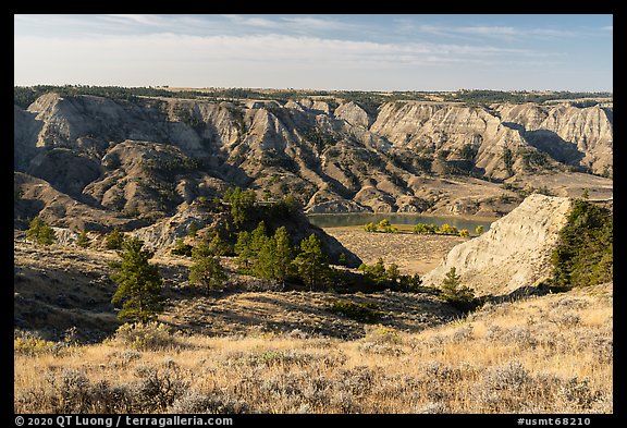 Prairie and badlands along the Missouri River. Upper Missouri River Breaks National Monument, Montana, USA (color)