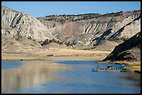 McClelland Stafford Ferry, River, and badlands. Upper Missouri River Breaks National Monument, Montana, USA ( color)