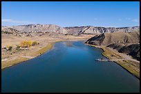 Aerial view of Stafford McClelland Ferry. Upper Missouri River Breaks National Monument, Montana, USA ( color)