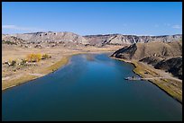 Aerial view of Stafford McClelland Ferry. Upper Missouri River Breaks National Monument, Montana, USA ( color)