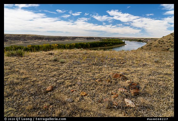 Undisturbed tipi rings, Little Sandy. Upper Missouri River Breaks National Monument, Montana, USA (color)