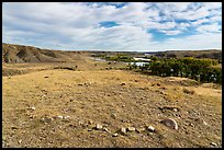 Tipi ring above Little Sandy Camp. Upper Missouri River Breaks National Monument, Montana, USA ( color)