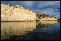 White cliffs dropping straight into river. Upper Missouri River Breaks National Monument, Montana, USA ( color)