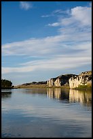 River bordered by sandstone cliffs. Upper Missouri River Breaks National Monument, Montana, USA ( color)