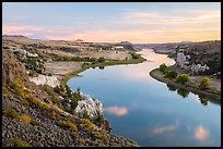 Missouri River and Eagle Creek Camp from Burnt Butte. Upper Missouri River Breaks National Monument, Montana, USA ( color)