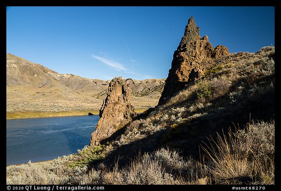 Citadel Rock National Historic Landmark. Upper Missouri River Breaks National Monument, Montana, USA (color)