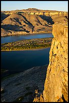 Free-standing slab of rock high above river. Upper Missouri River Breaks National Monument, Montana, USA ( color)
