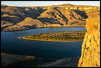 Hole-in-the-Wall cliff at sunset. Upper Missouri River Breaks National Monument, Montana, USA ( color)