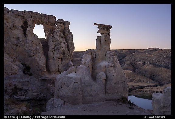 Spire and Hole-in-the-Wall. Upper Missouri River Breaks National Monument, Montana, USA (color)