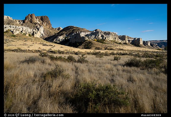 Grassland and Dark Butte. Upper Missouri River Breaks National Monument, Montana, USA (color)