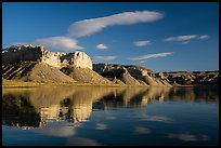 Tall cliffs reflected in river. Upper Missouri River Breaks National Monument, Montana, USA ( color)