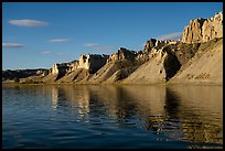 Cliffs bordering river. Upper Missouri River Breaks National Monument, Montana, USA ( color)