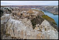 Aerial view of sandstone spires, Hole-in-the-Wall. Upper Missouri River Breaks National Monument, Montana, USA ( color)