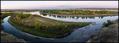 Decision Point at the Confluence of the Marias and Missouri Rivers. Upper Missouri River Breaks National Monument, Montana, USA (Panoramic color)