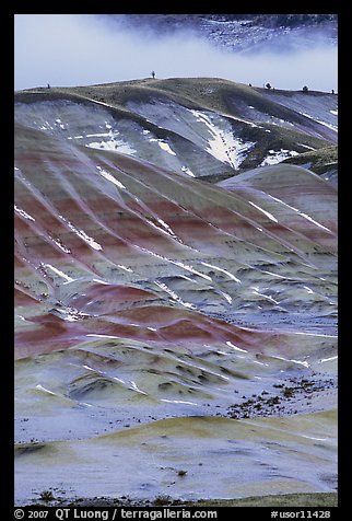 Painted hills in winter. John Day Fossils Bed National Monument, Oregon, USA (color)