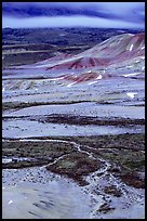 Blue light on Painted hills at dusk. John Day Fossils Bed National Monument, Oregon, USA (color)