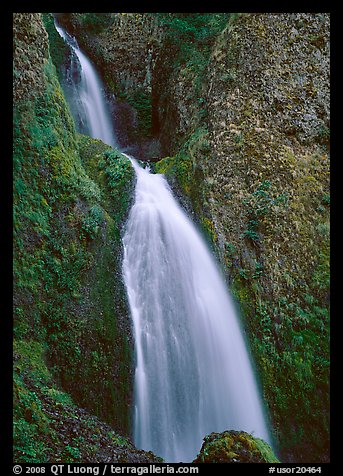 Waterfall, Columbia River Gorge. USA (color)