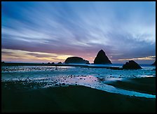 Seastacks and clouds at sunset. USA ( color)